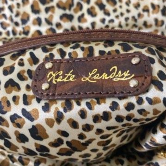 Kate Landry Brown Croc Crossbody Messenger Bag Gold Hardware - Picture 3 of 9